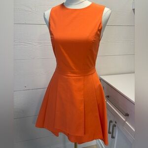 Alice + Olivia Orange Fit & Flare Sleeveless Dress Size 4